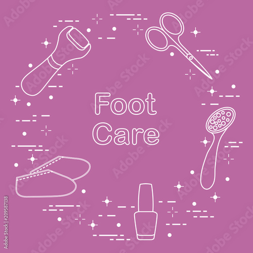 Tools for pedicure. Personal care.
