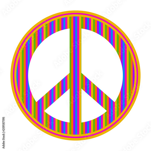 Isolated colored peace symbol