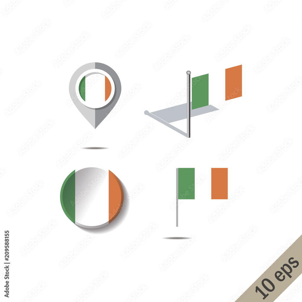 Map pins with flag of LATVIA - vector illustration