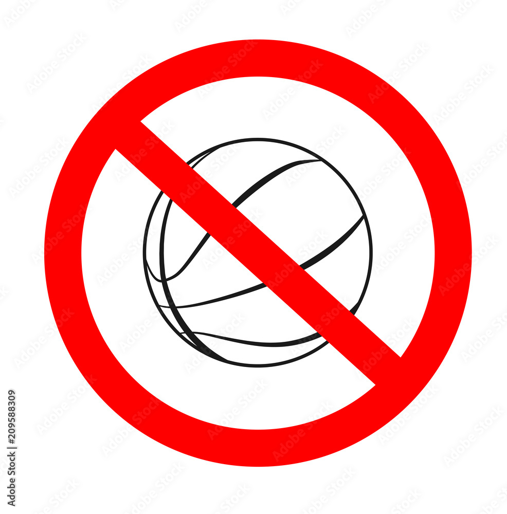 prohibited basketball vector sing prohibited basketball vector sing