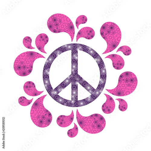 Isolated painted peace symbol