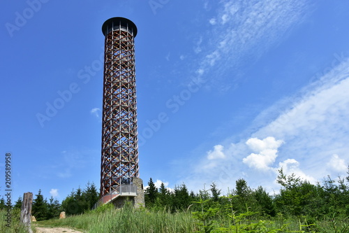 Watching tower Vartovna near town Vsetin in Czech Republic photo