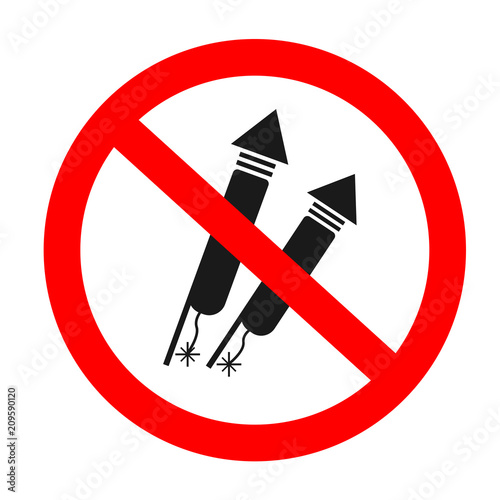 no fireworks vector icon