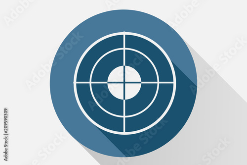 Icono azul de mira. 