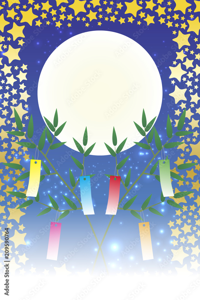 Background Wallpaper Vector Illustration Design Image Japan China Asia Free Size 背景 壁紙 ベクター イラスト 無料 無料素材 バックグラウンド フリー素材 和風素材 日本 背景 壁紙 和風素材 七夕祭り 飾り 伝統 短冊 笹の葉 初夏の行事 星屑
