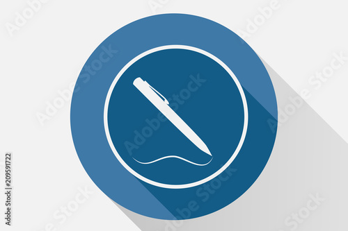Icono azul de un bolígrafo. 