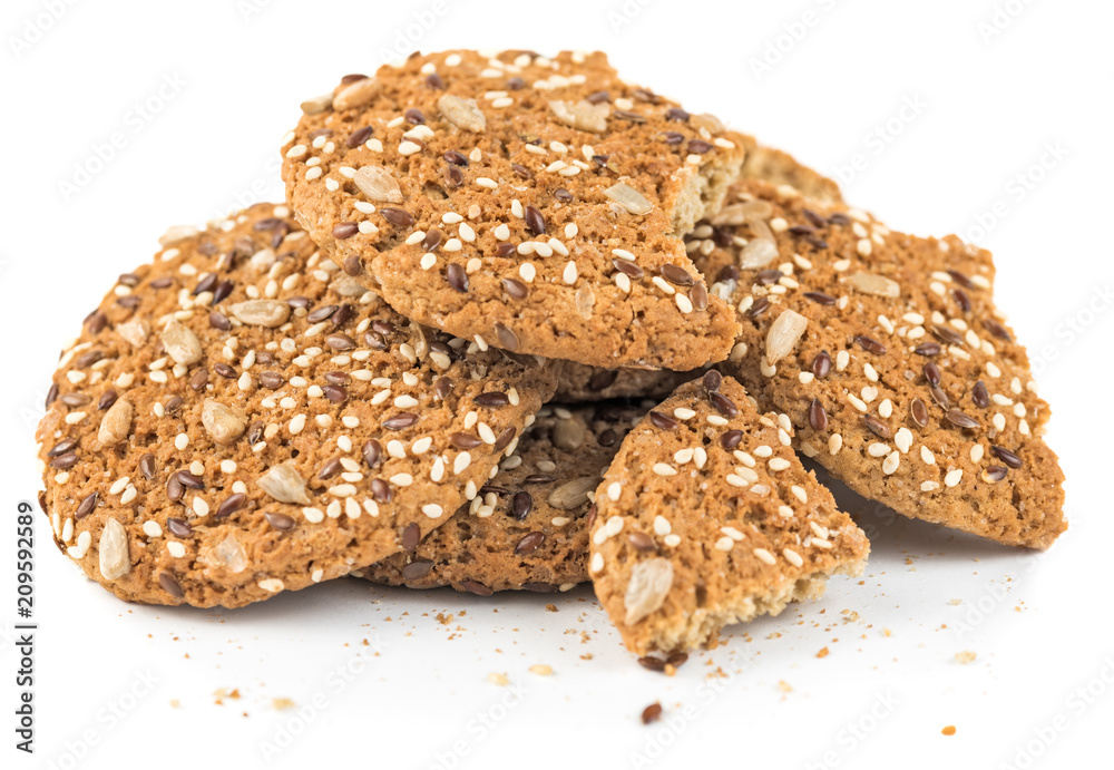 Pile of oatmeal cookies isolated Pile of oatmeal cookies isolated