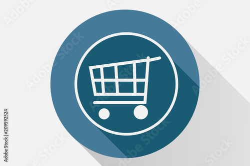 Icono azul de carrito de la compra.