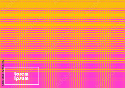 Horizontal abstract background with halftone pattern in fluorescent colors. Gradient texture with rectangle elements ornament. Design template of flyer, banner, cover, poster in A4 size. Vector 