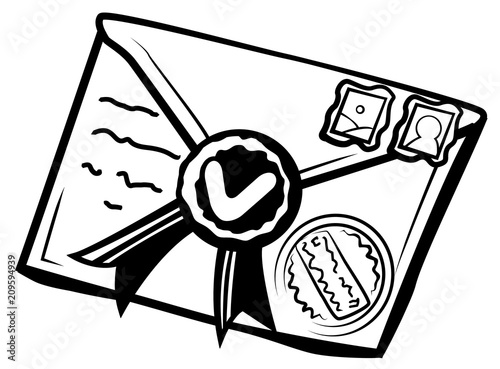 Sealed Letter Envelope Stencil