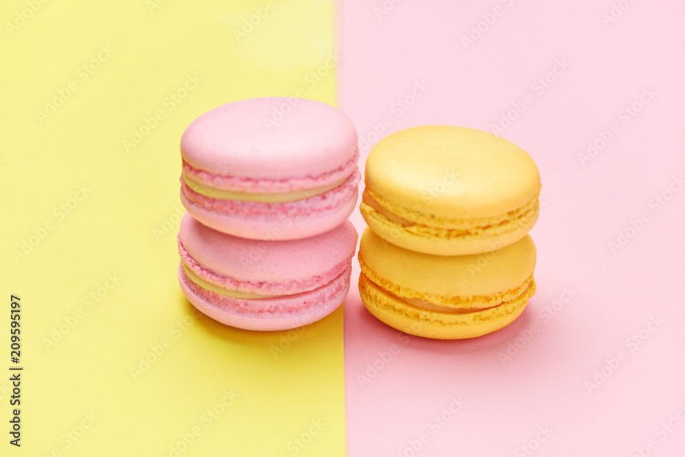 Macarons. Colorful Dessert On Background. Macarons. Colorful Dessert On Background.