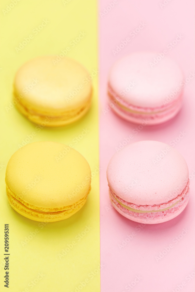 Macarons. Colorful Dessert On Background. Macarons. Colorful Dessert On Background.