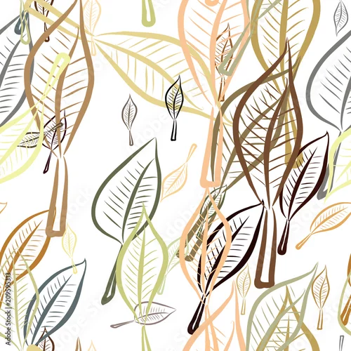 Tapety Bezszwowa ręka rysująca opuszcza ilustraci tło, dobrego dla projekta graficznego, tapet lub broszur.