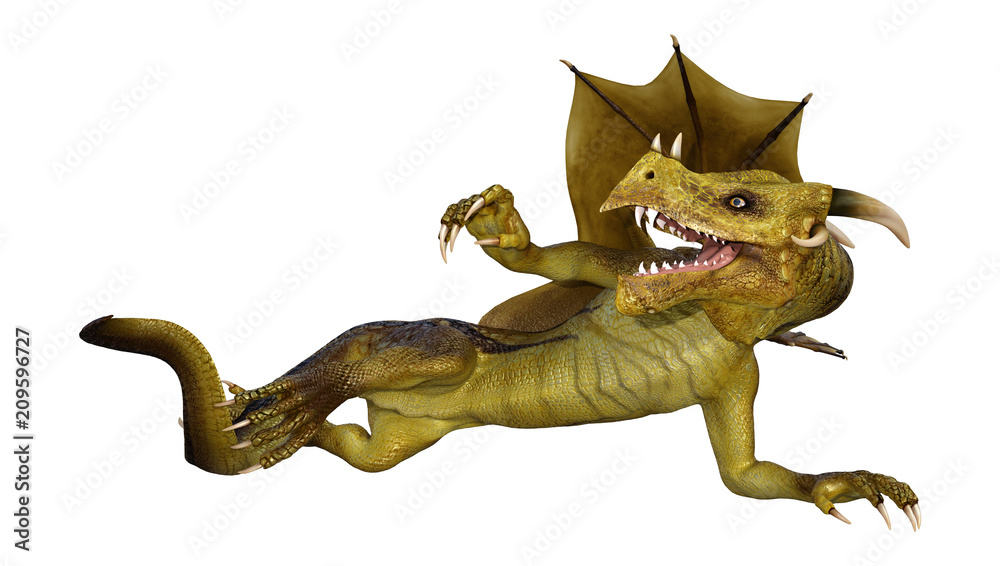 Fototapeta premium 3D Fantasy Fantasy Dragon na białym tle
