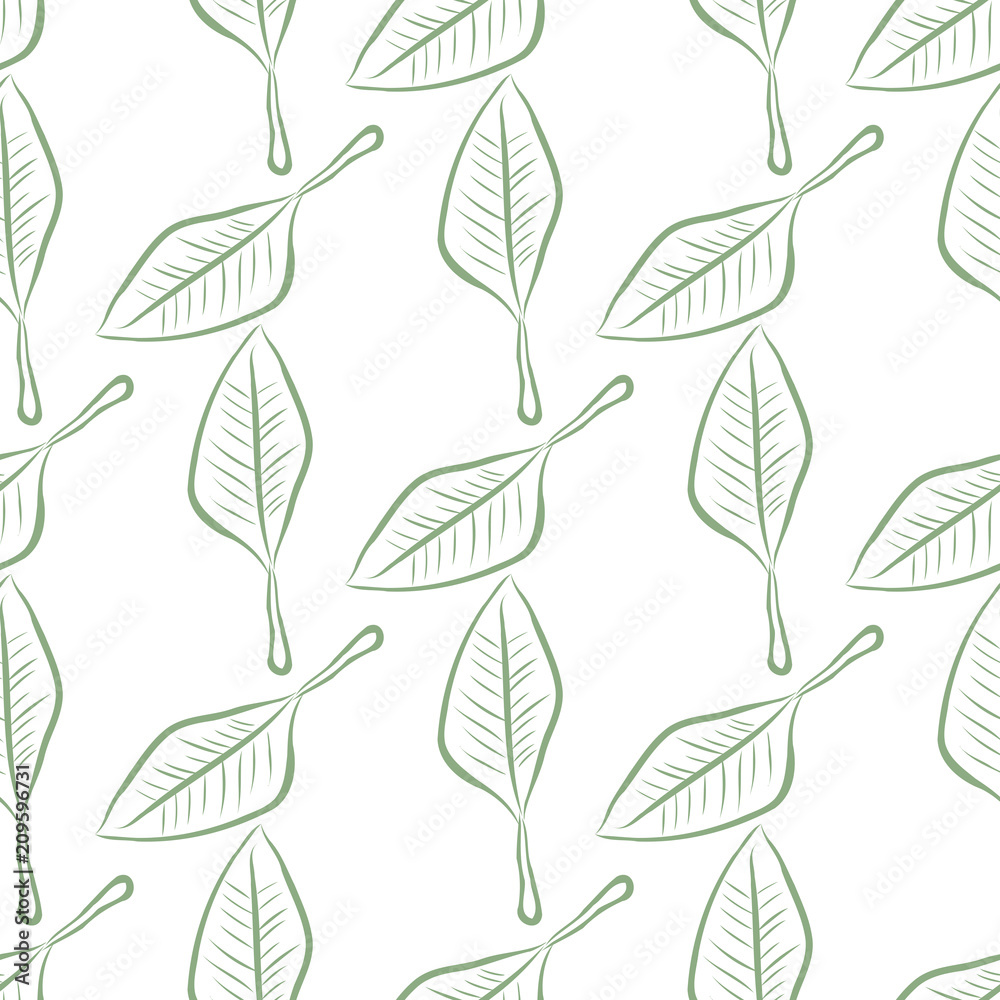 Seamless illustrations of leaves. Color, nature, pattern & surface.