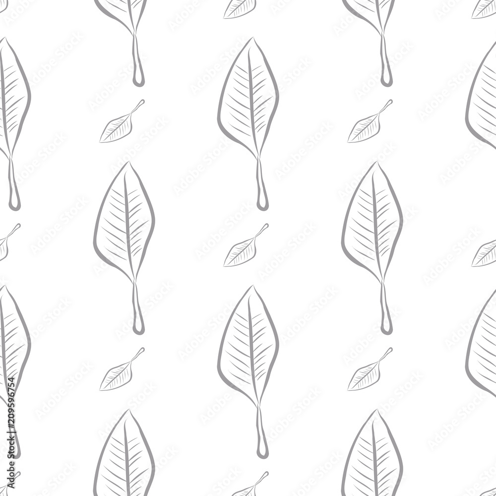 Fototapeta premium Seamless abstract illustrations of leaves, conceptual. Canvas, template, line & decoration.