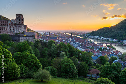 View of beautiful medieval town Heidelberg, Germany © daliu