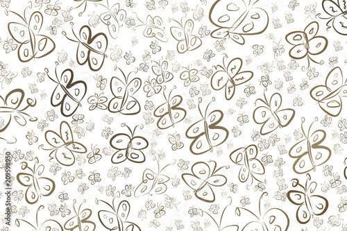Illustrations of butterfly. Line, pattern, effect & shape.