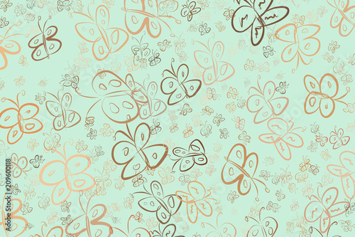Butterfly illustrations background abstract, hand drawn. Seamless, template, canvas & decoration.