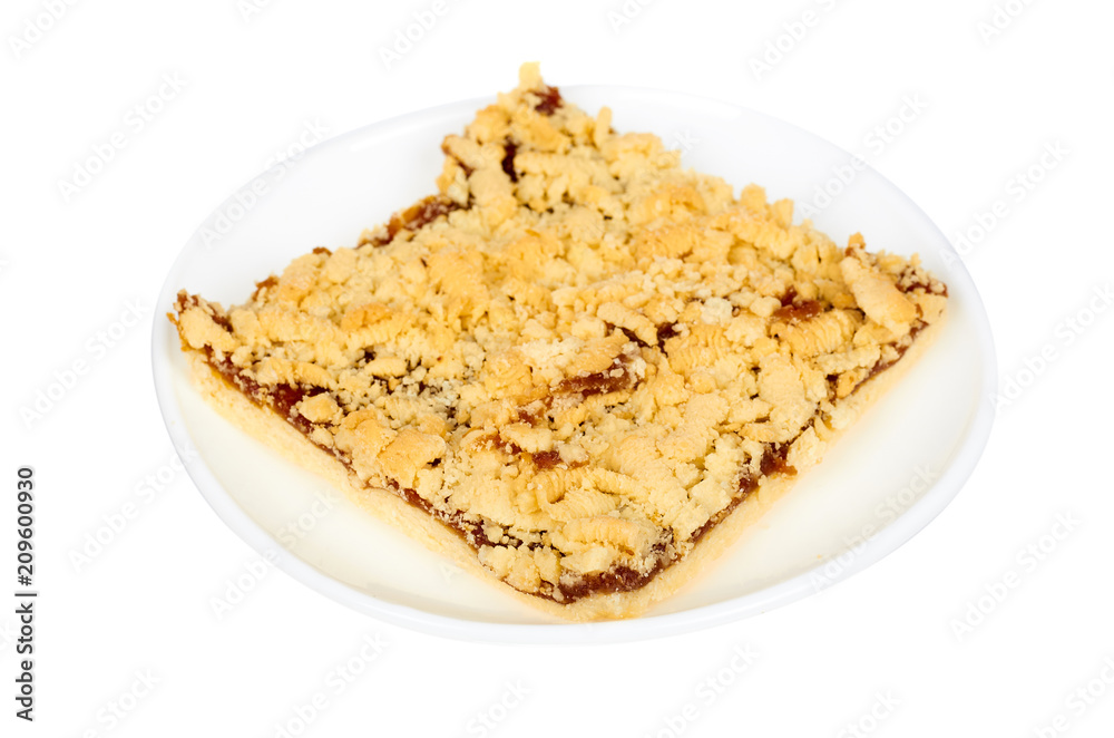 Slim apple pie with confiture, isolated on white background Slim apple pie with confiture, isolated on white background