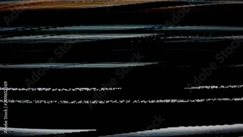 Analog capture (intentional heavy distortion fx), zapping fake television channels: woman baking, odd presenters, game over screen, white mask man, pie in face, making and eating pasta, end signal.
