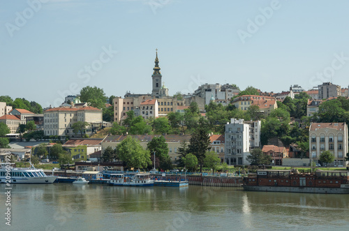 Beautiful view of the historic center of Belgrade on the banks of the Sava River, Serbia © smoke666