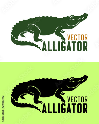 Alligator silhouette vector illustration