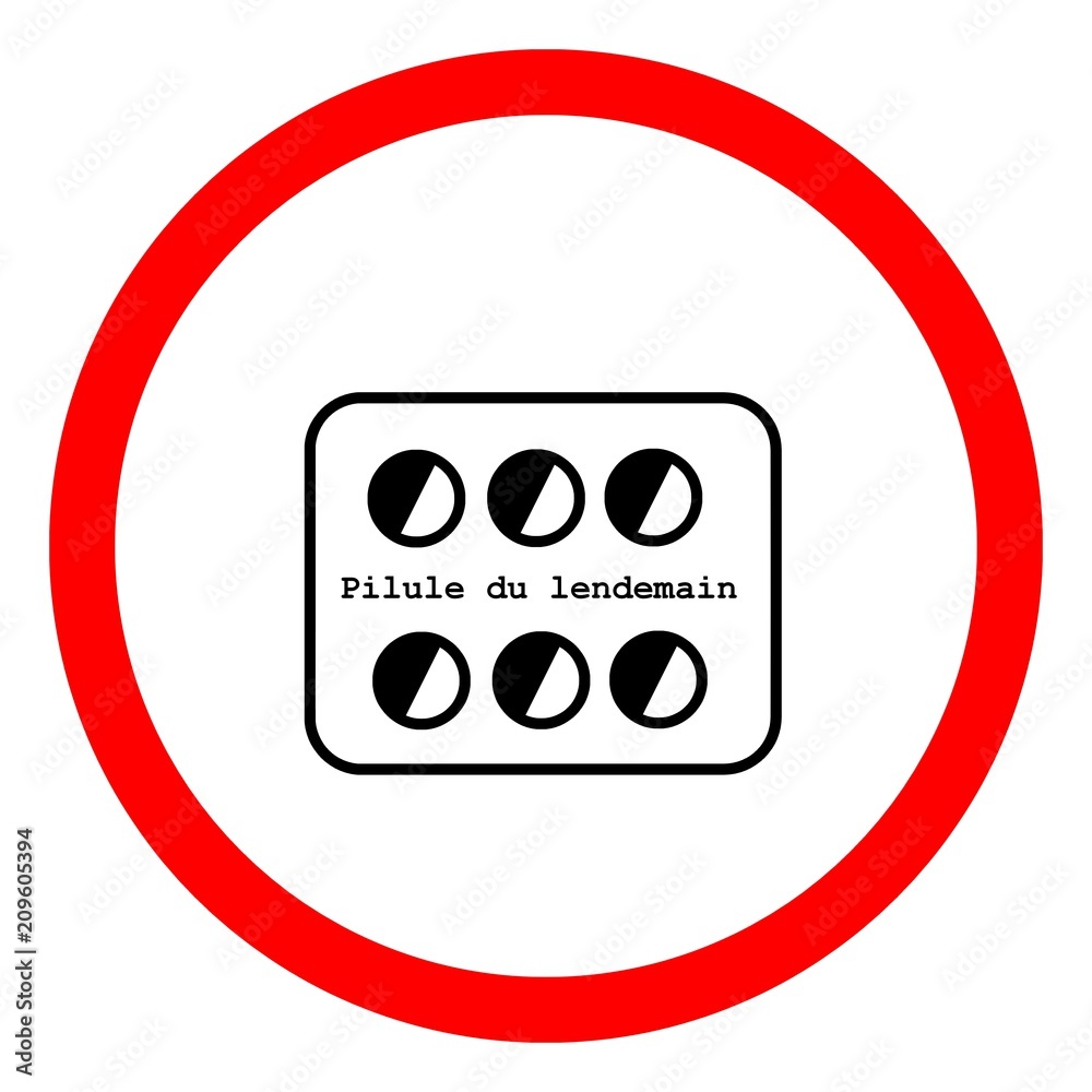 Pilule du lendemain dans un panneau