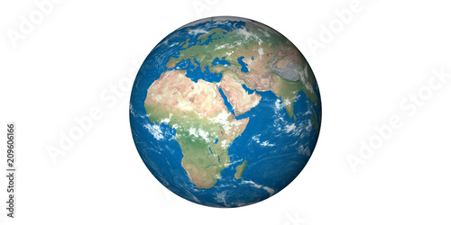 earth planet white background photo