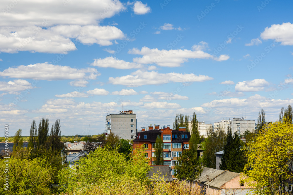 Aerial view on a city Kremenchug in Ukraine