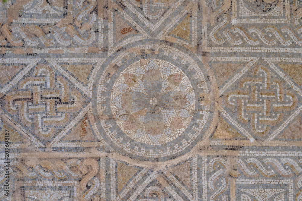 Ancient geometric pavement of a Roman urban road in Cordoba - Spain