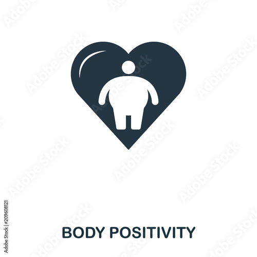 Body Positivity icon. Mobile app, printing, web site icon. Simple element sing. Monochrome Body Positivity icon illustration.