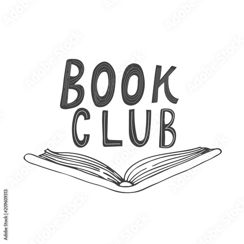 Hand drawn lettering Book club inscription for invitation and greeting card, promo , prints, flyer, cover, and posters.