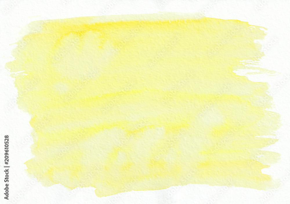 Sun yellow horizontal watercolor gradient hand drawn background. 