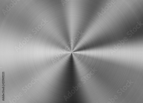 Shiny circular gray stainless steel background texture 
