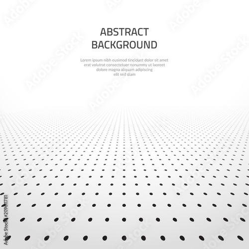 Abstract background with a dot pattern. And a picture in perspective. Infinite forward movement. © akrain