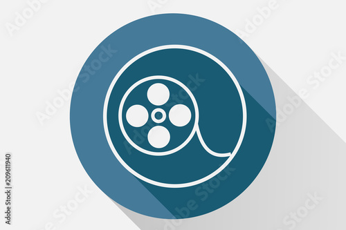Icono azul de película.