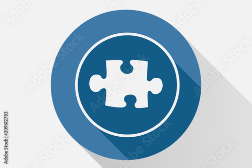 Icono azul con pieza de puzzle. 