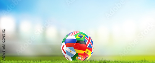 2018 soccer ball 3d rendering