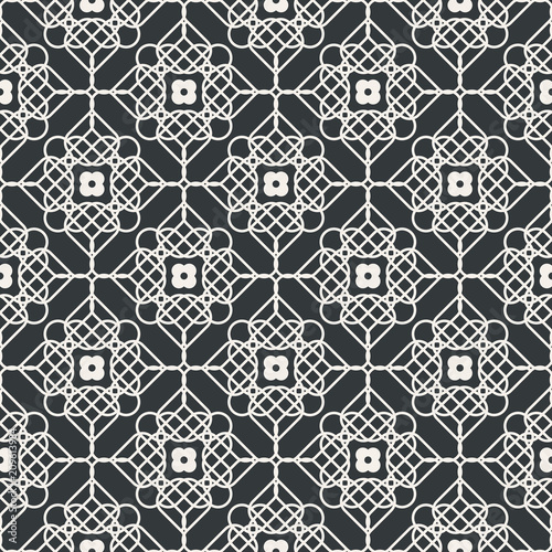 Flower lace line seamless abstract pattern monochrome or two colors vector