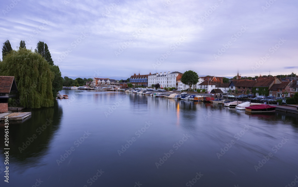 Twilight on the River at Henley-on-Thames in Oxfordshire, UK