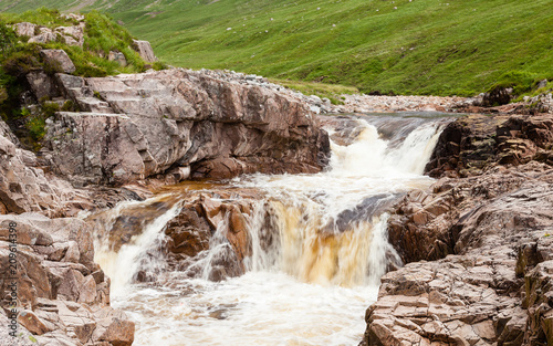 River Etive.  Water cascades down the River Etive in Glen Etive in the Scottish highlands. photo