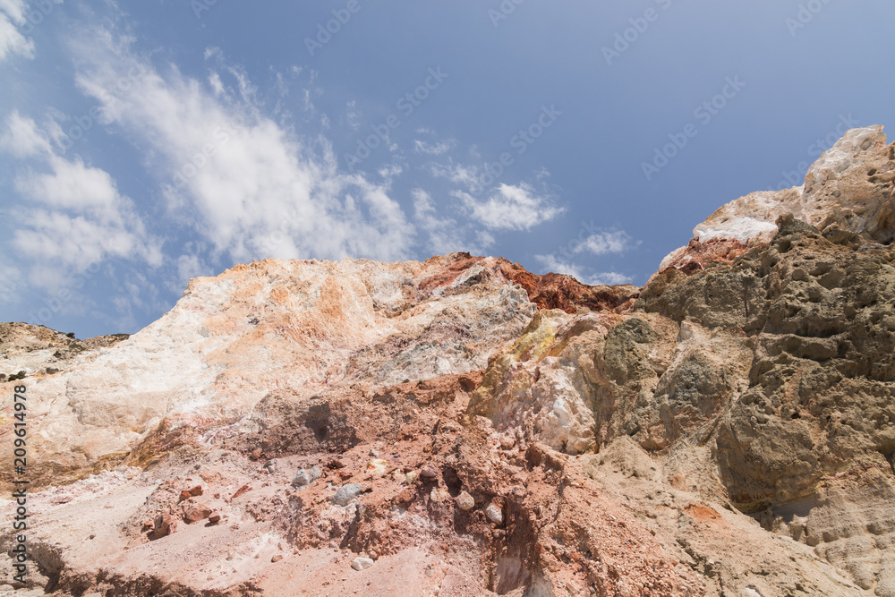 Colourful rocks of Firiplaka beach on Milos island, Greece Colourful rocks of Firiplaka beach on Milos island, Greece