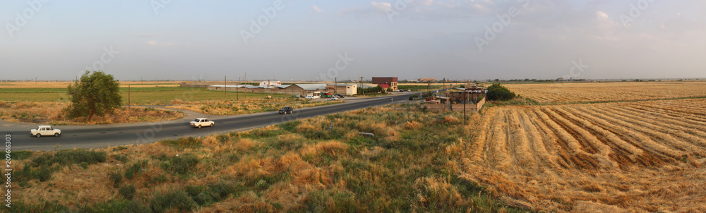 Traffic on a country road in Armenia