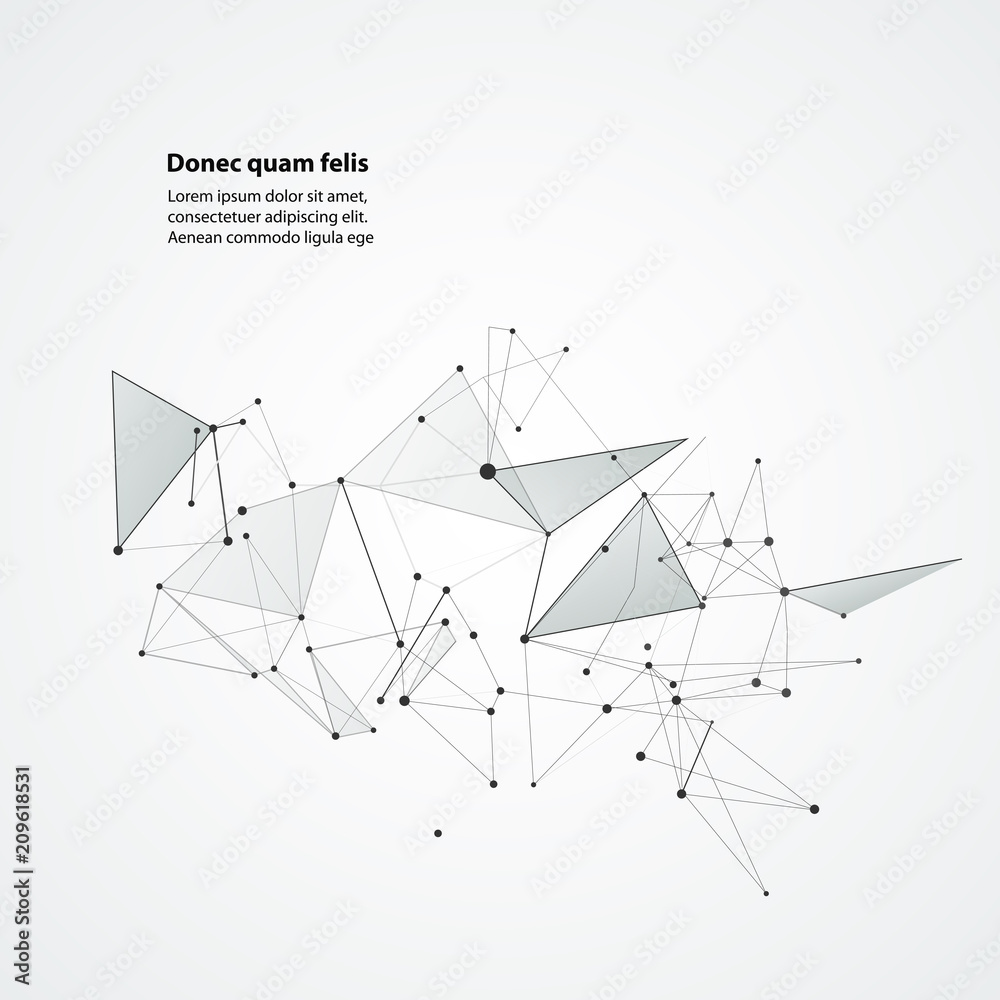 Abstract Polygonal Space background with connecting dots and lines Abstract Polygonal Space background with connecting dots and lines