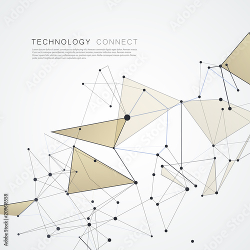 Abstract Polygonal Space background with connecting dots and lines