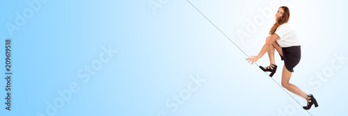 Young beautiful lady isolated on a colored background
