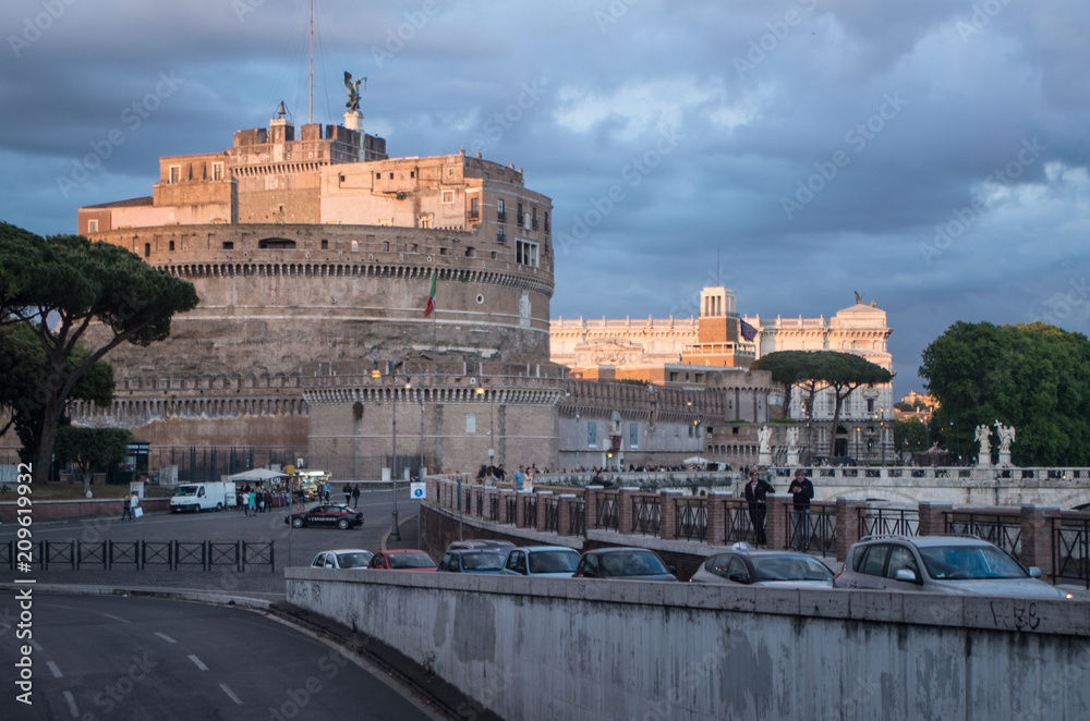 Rome, evening. Castle of the Holy Angel