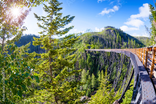 Historic Trestle Bridge at Myra Canyon in Kelowna, Canada photo