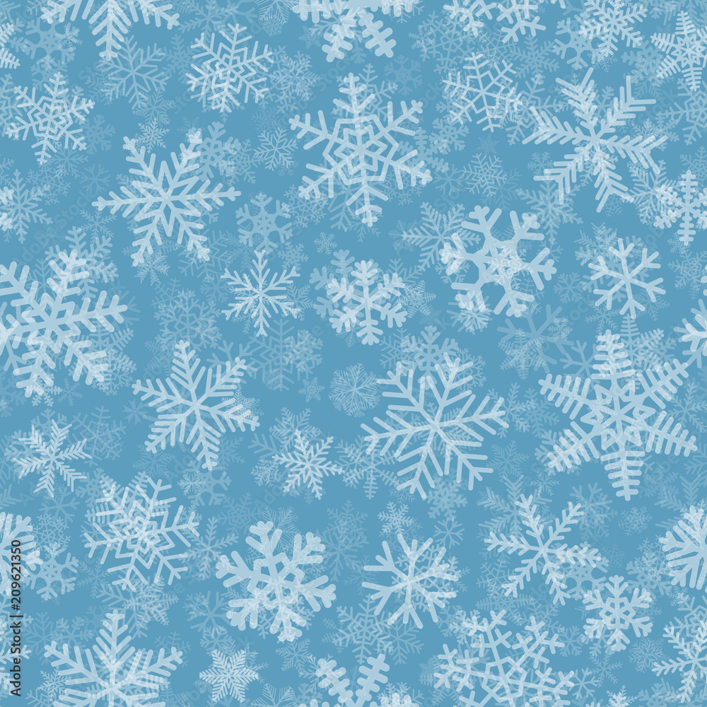 Seamless pattern of many layers of snowflakes Seamless pattern of many layers of snowflakes